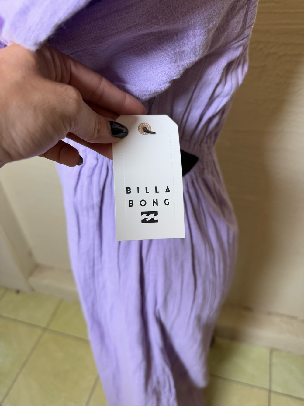 Billabong Lilac Puff Sleeve Cutout Maxi Dress Cottagecore Prairie NWT Small - Picture 7 of 12